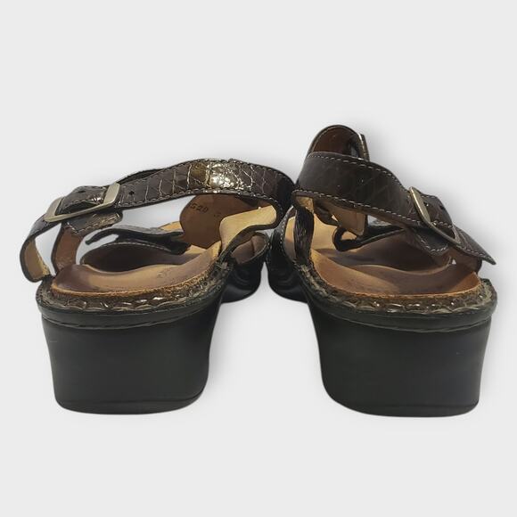 Finn Comfort Womens Adana Brown Patent Leather T-Strap Sandals Sz 7 - Picture 4 of 13